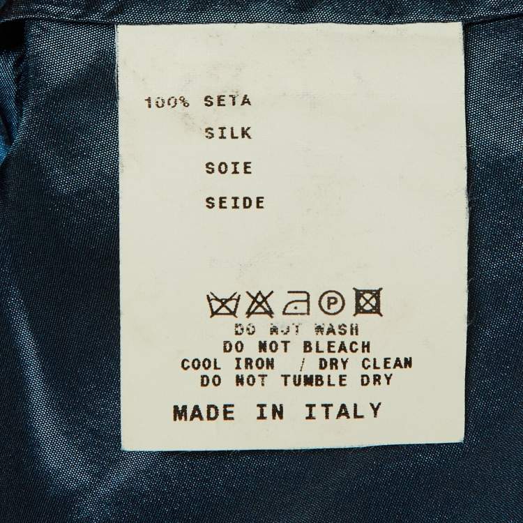 Pre Owned Etro Teal Blue Silk Button Front Shirt L