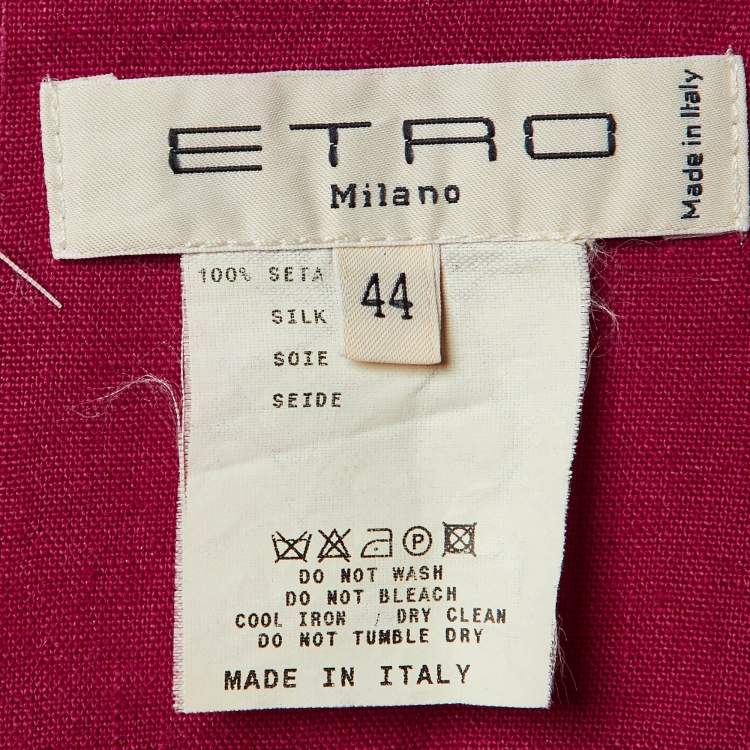 Pre Owned Etro Multicolor Silk Maxi Skirt M