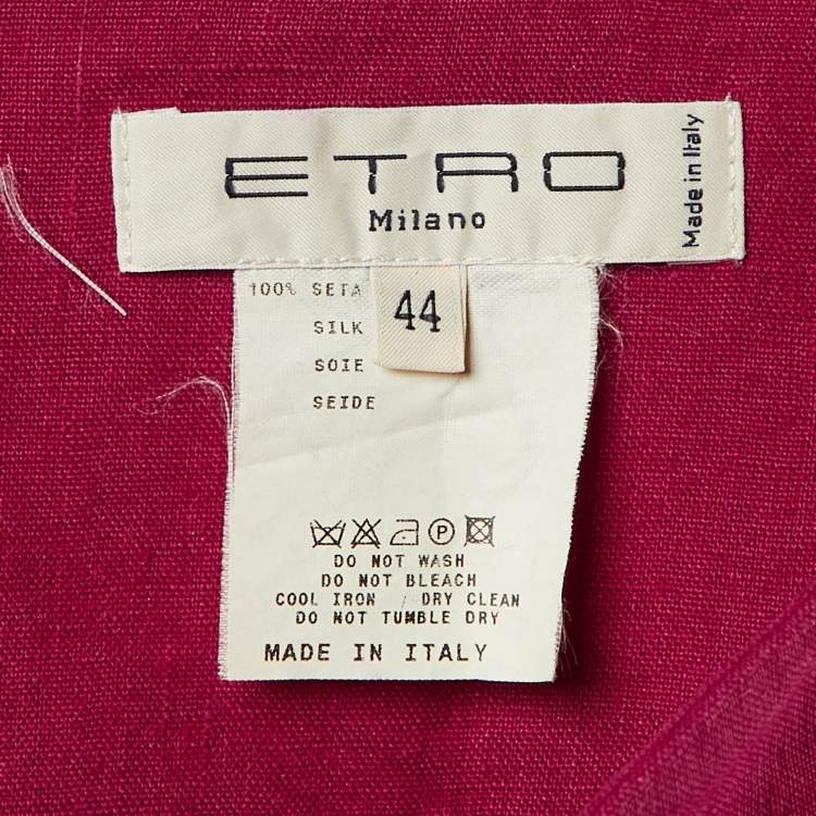 Pre Owned Etro Multicolor Silk Maxi Skirt M