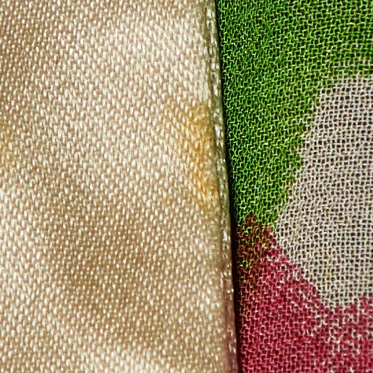 Pre Owned Etro Multicolor Printed Silk Plunge Neck Top M