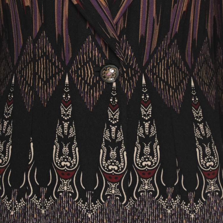 Pre Owned Etro Multicolor Printed Wool Coat M