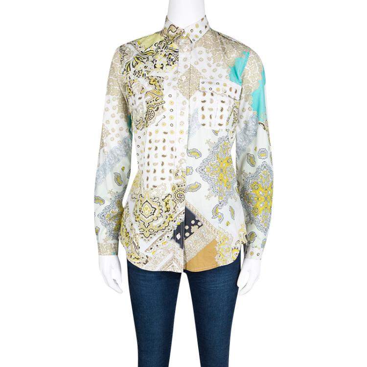 Pre Owned Etro Multicolor Paisley Print Cotton Long Sleeve Shirt S