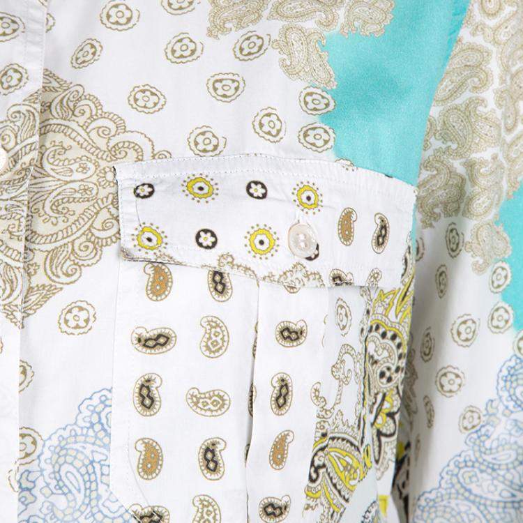 Pre Owned Etro Multicolor Paisley Print Cotton Long Sleeve Shirt S