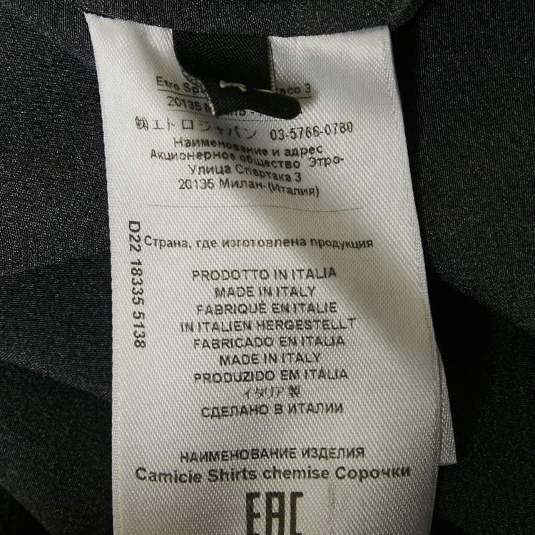 مملوكة مسبقًا Etro Black Black Printed Silk & Crepe Top & Pants Set S/M