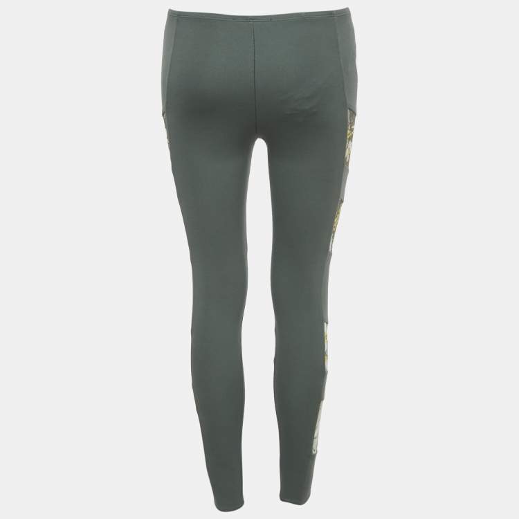 Pre Owned Etro Green Knit & Lace Leggings S/M