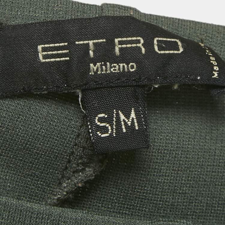 Pre Owned Etro Green Knit & Lace Leggings S/M