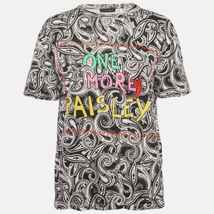 Pre Owned Etro Black Paisley Printed Cotton T-Shirt S