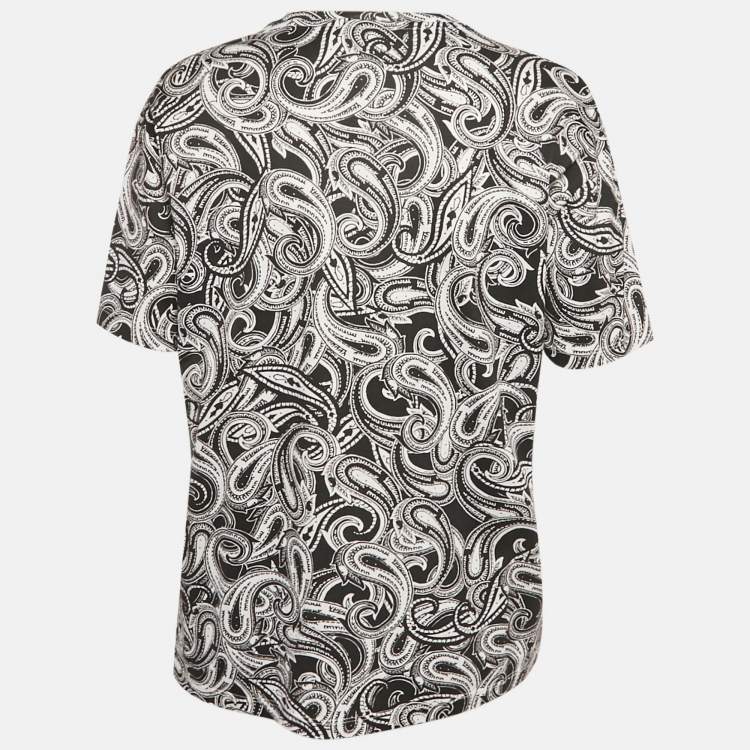 Pre Owned Etro Black Paisley Printed Cotton T-Shirt S