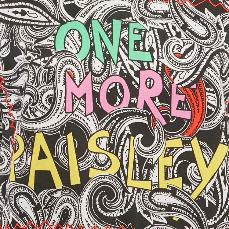 Pre Owned Etro Black Paisley Printed Cotton T-Shirt S