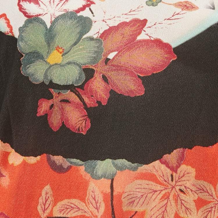 Pre Owned Etro Multicolor Floral Print Jersey Mini Dress S