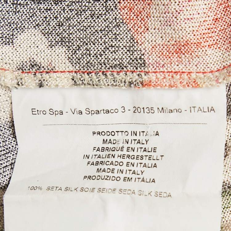 Pre Owned Etro Multicolor Floral Print Jersey Mini Dress S