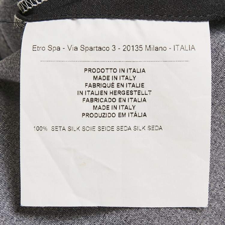 مملوكة مسبقًا Etro Black/Green Paisley Print Silk Shift Dress M