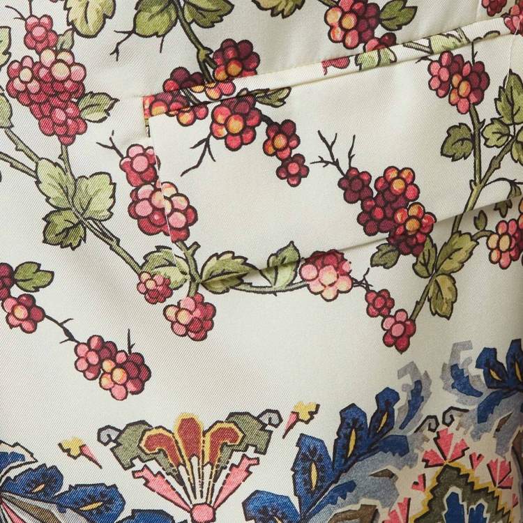 Pre Owned Etro Multicolour Berry Print Silk Blazer M