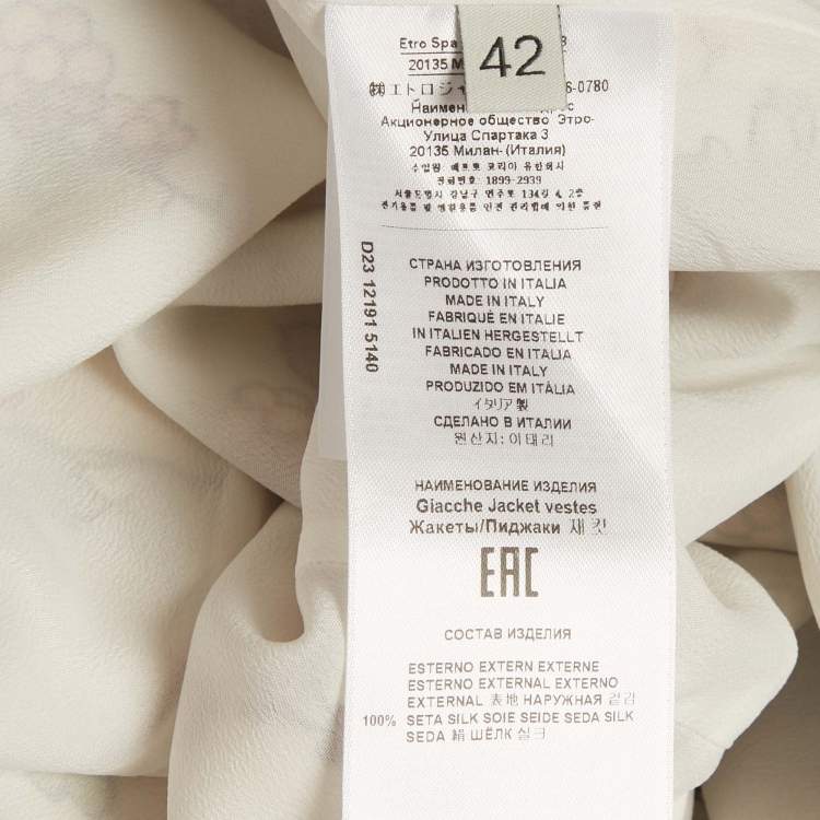 Pre Owned Etro Multicolour Berry Print Silk Blazer M