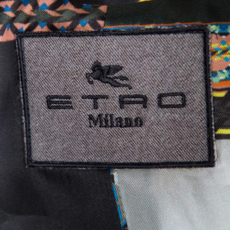 Pre Owned Etro Cream Alpaca Wool Faux Fur Mix Media Over Coat L