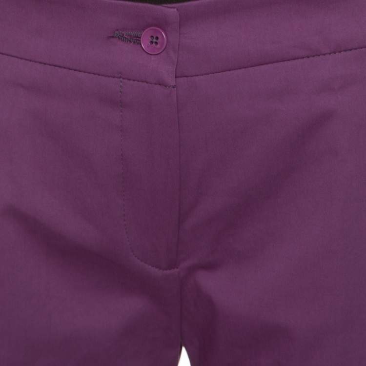 Pre Owned Etro Purple Cotton Tailored Trousers M