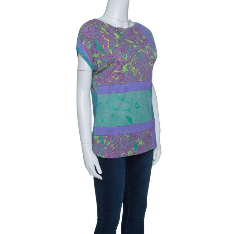 Pre Owned Etro Multicolor Paisley Printed Top L