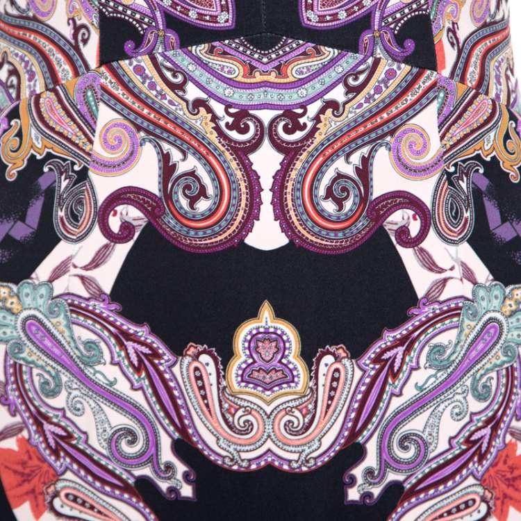 Pre Owned Etro Multicolor Paisley Printed Sleeveless Midi Dress S