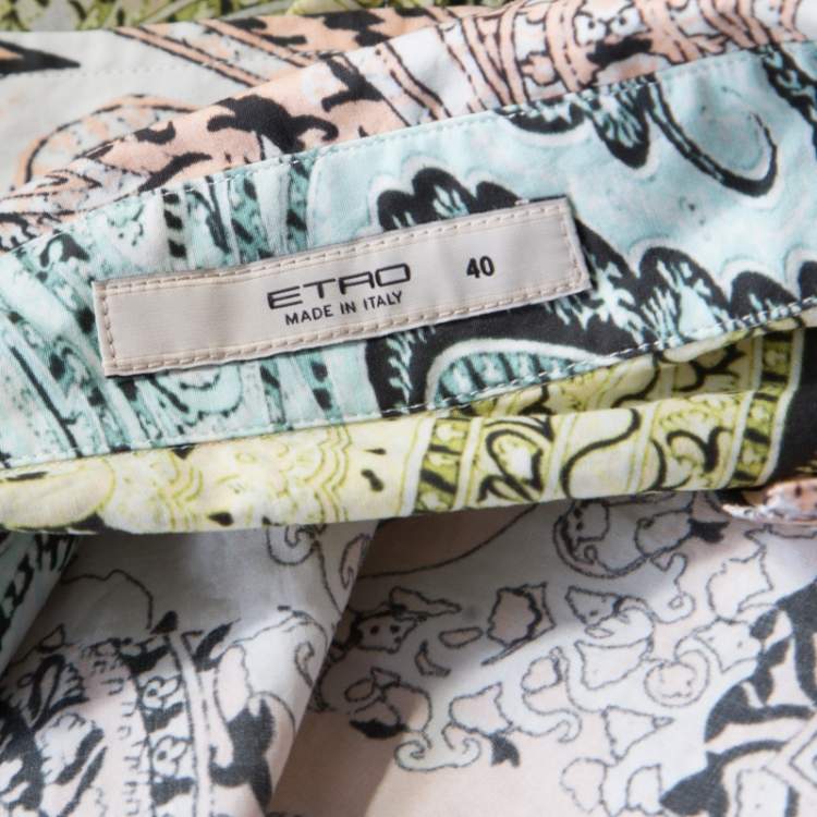 Pre Owned Etro Multicolor Paisley Printed Cotton Long Sleeve Shirt S