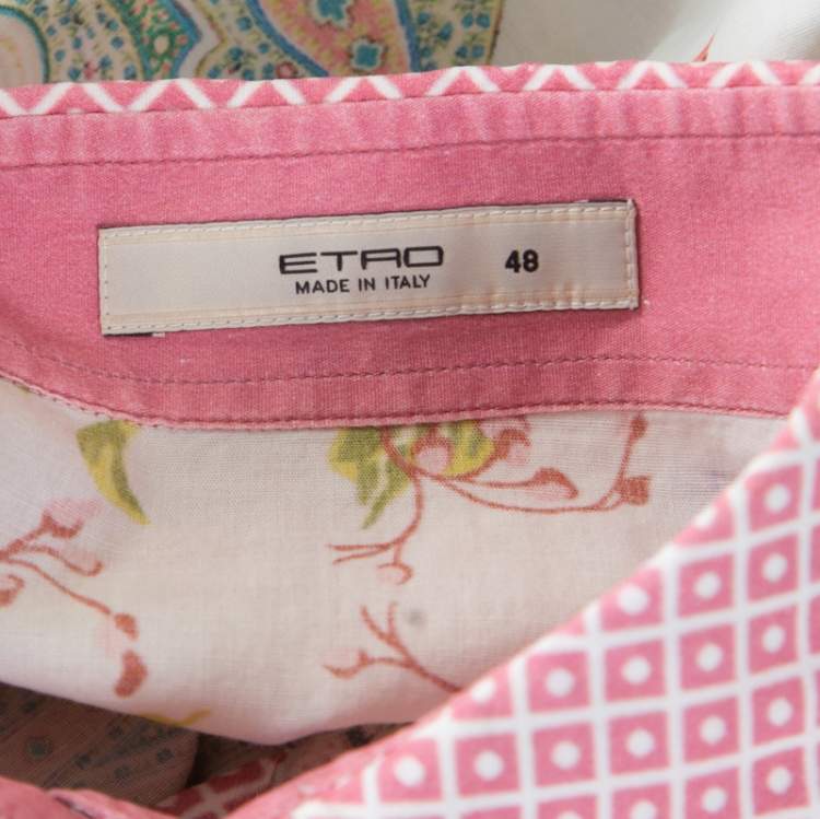 Pre Owned Etro Multicolor Floral and Paisley Printed Long Sleeve Shirt L