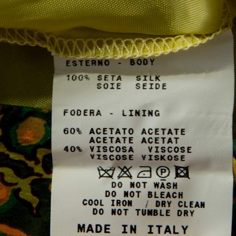 Pre Owned Etro Lime Green Snakeskin Print Silk Embellished Sleeveless Top L