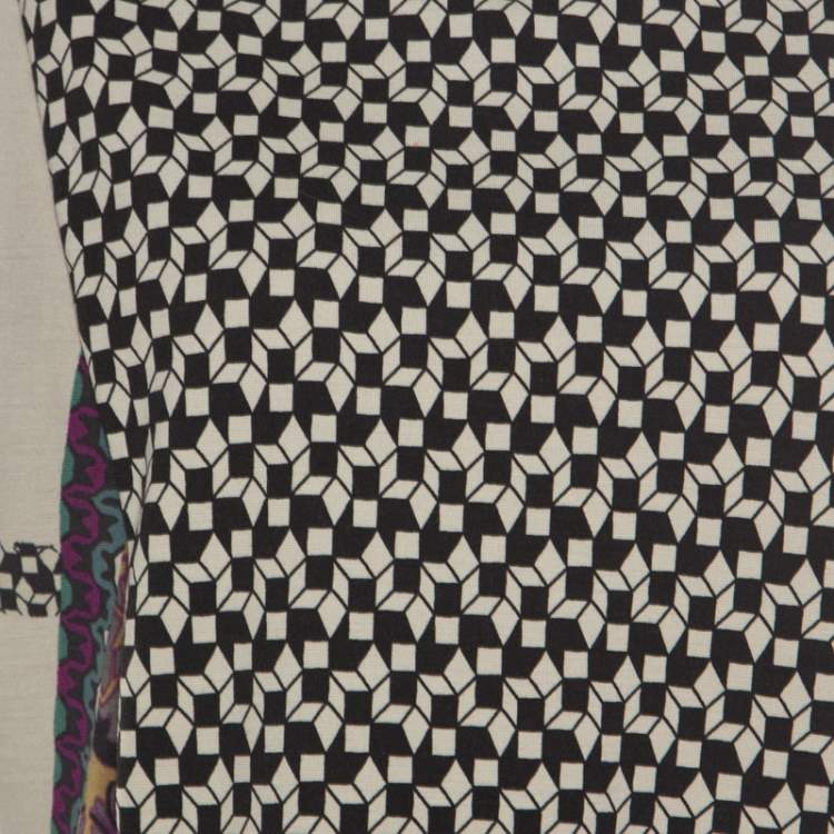 Pre Owned Etro Multicolor Abstract Printed Wool Blend Short Dress L 