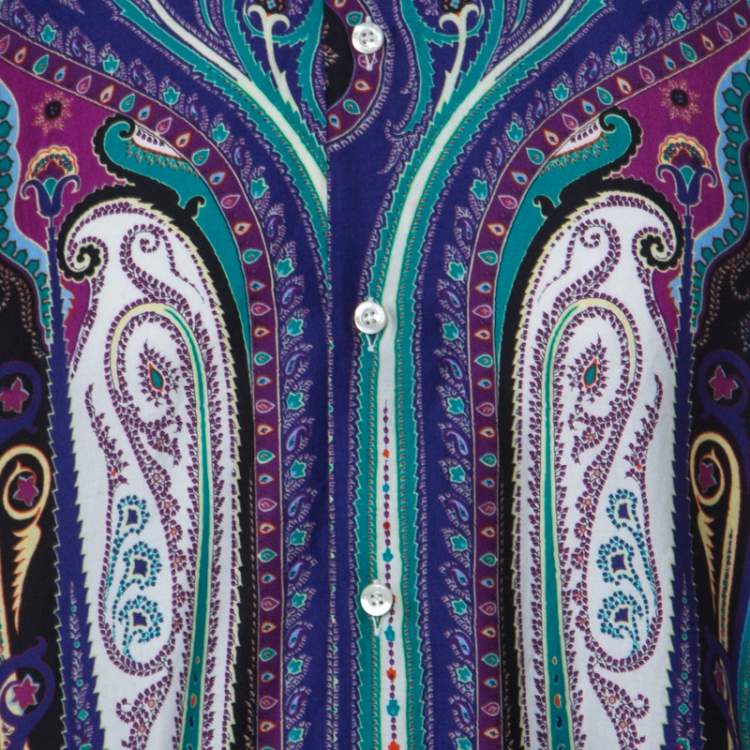 Pre Owned Etro Multicolor Paistley Print Cotton Shirt L 