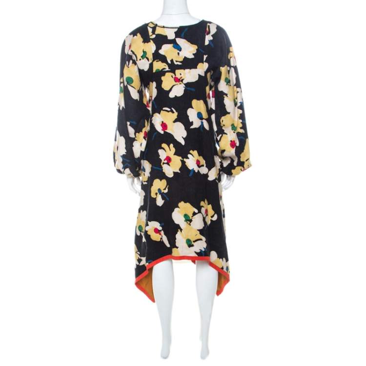 Pre Owned Etro Multicolor Floral Printed Linen Wrap Dress L 