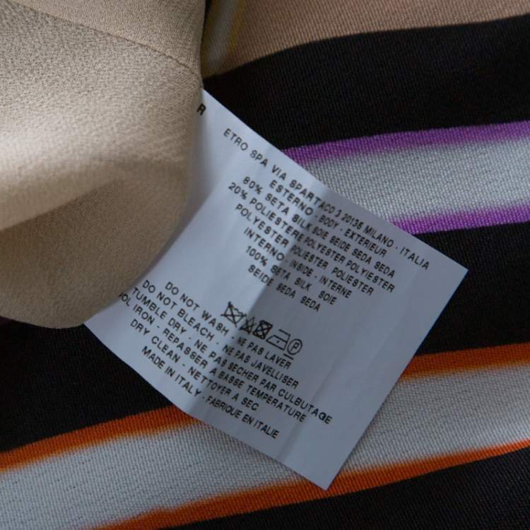 Pre Owned Etro Multicolor Printed Silk Crepe Pleated Hem Detail Midi Dress M 