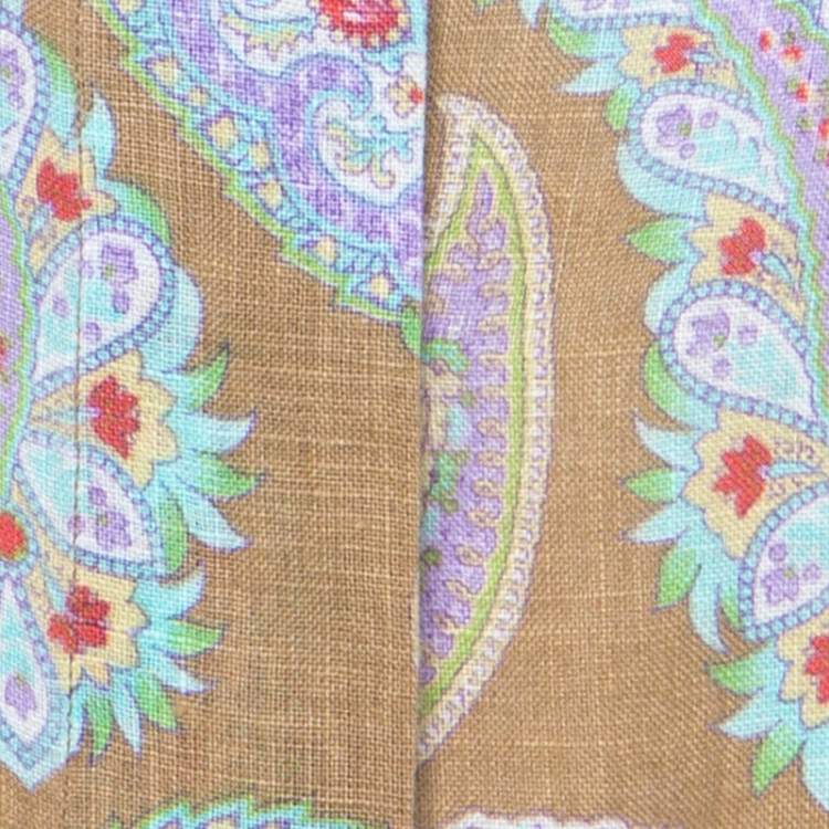 Pre Owned Etro Multicolor Paisley Print Linen Long Sleeve Button Front Shirt S