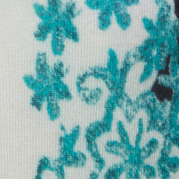 Pre Owned Etro Multicolor Paisley Print  Silk and Cashmere Blend Sweater M