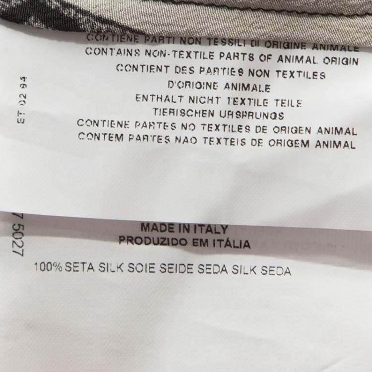 Pre Owned Etro Monochrome Paisley and Leaf Print Silk Blouse M