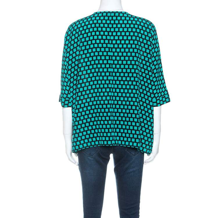 مملوكة مسبقًا Etro Multicolor Mixed Print Silk Dolman Sleeve Blouse M