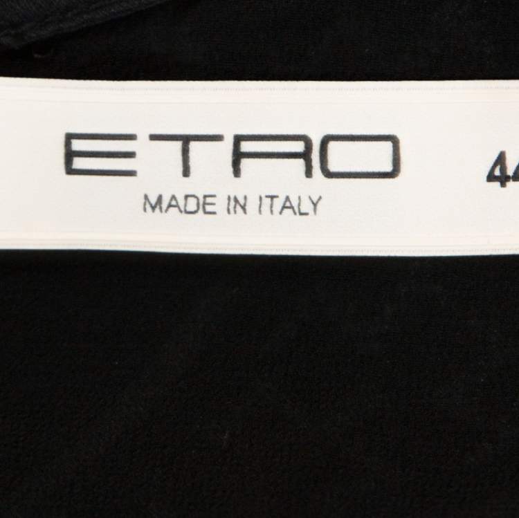 Pre Owned Etro Multicolor Printed Silk Smocked Detail Maxi Dress M