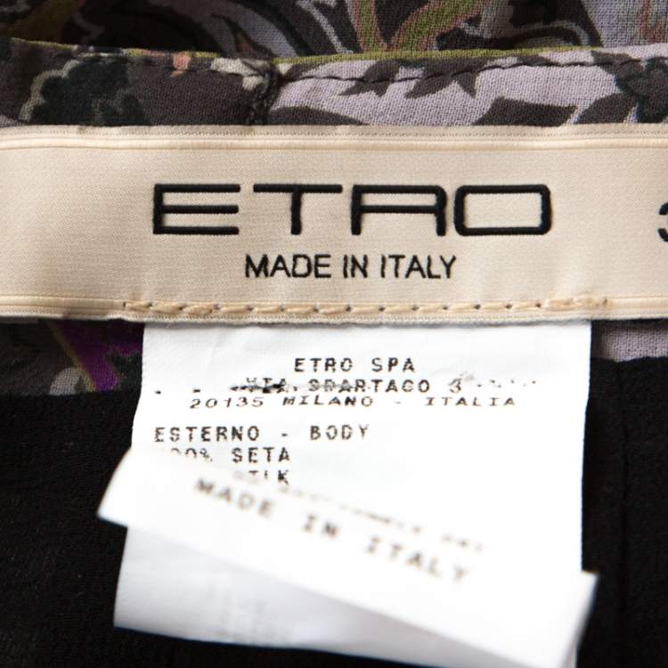 Pre Owned Etro Multicolor Paisley Print Silk Skirt S
