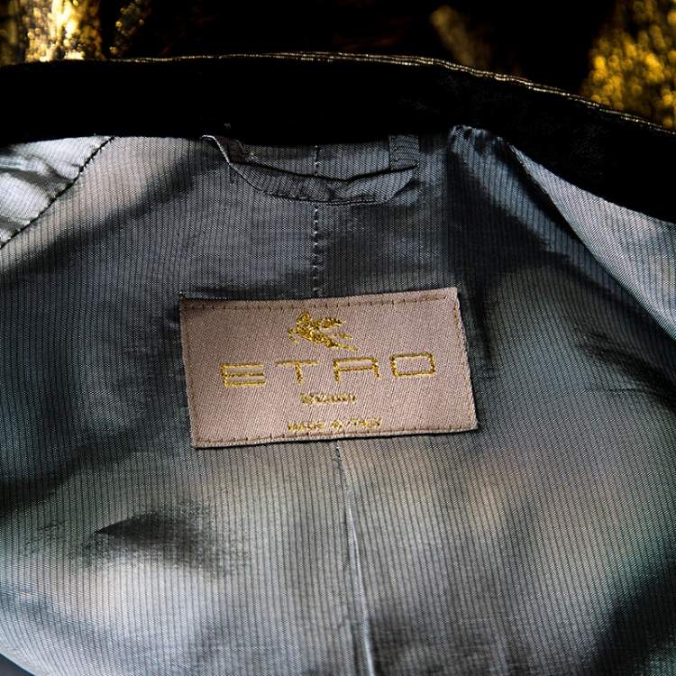 Pre Owned Etro Metallic Lurex Textured Peplum Buttoned Jacket M