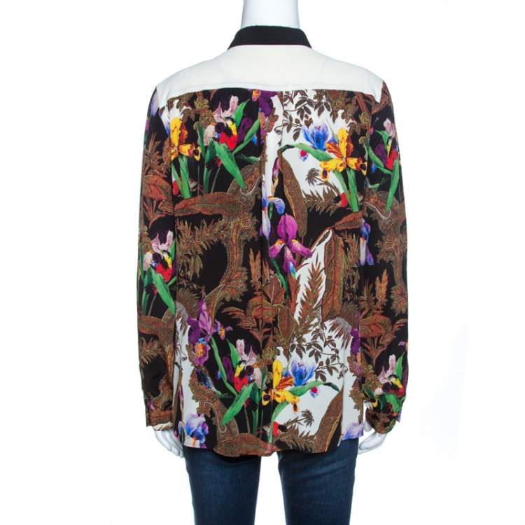 Pre Owned Etro Multicolor Floral Printed Silk Long Sleeve Shirt L