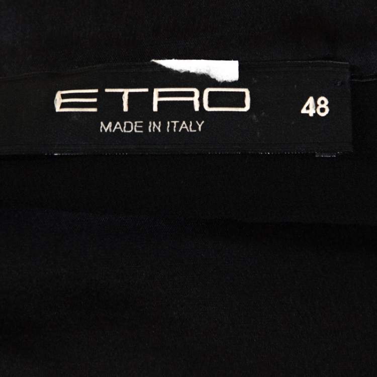 Pre Owned Etro Black Devore Velvet Maxi Dress L