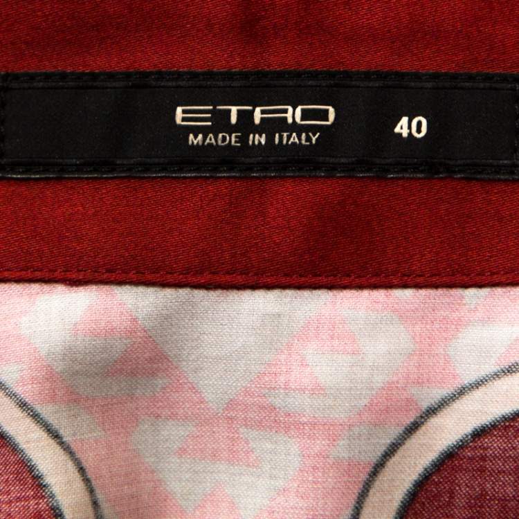 مملوكة مسبقًا Etro Multicolor Paisley Printed Cotton Tribal Accent Shirt S 