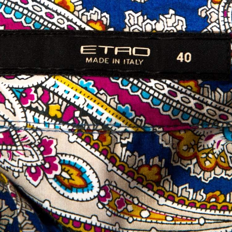 Pre Owned Etro Multicolor Paisley Print Stretch Cotton Shirt S