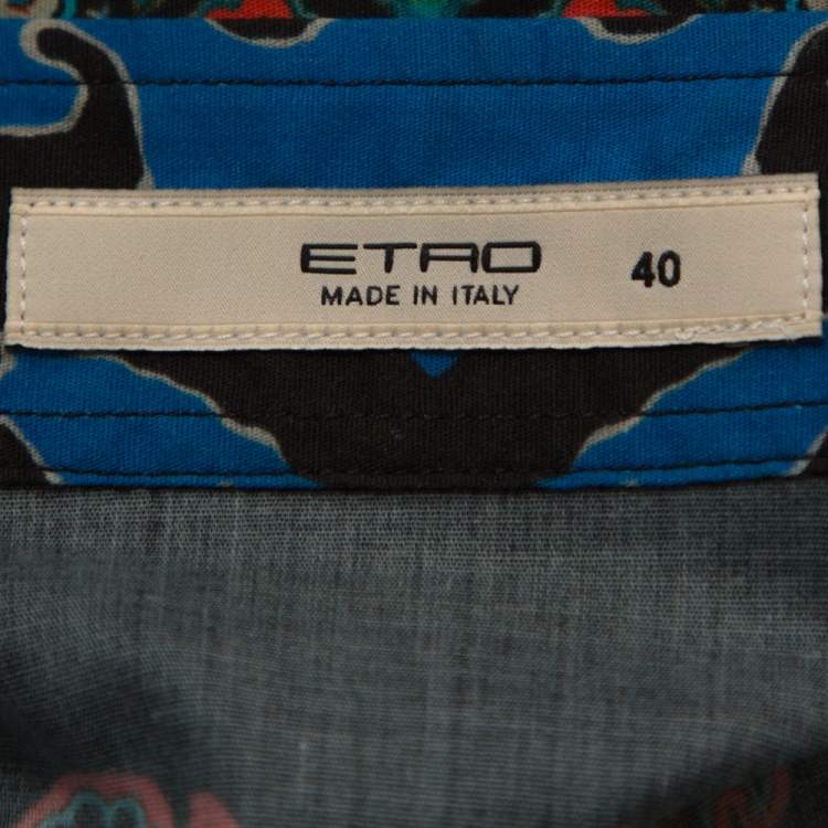 Pre Owned Etro Multicolor Paisley Print Stretch Cotton Tribal Accent Shirt S