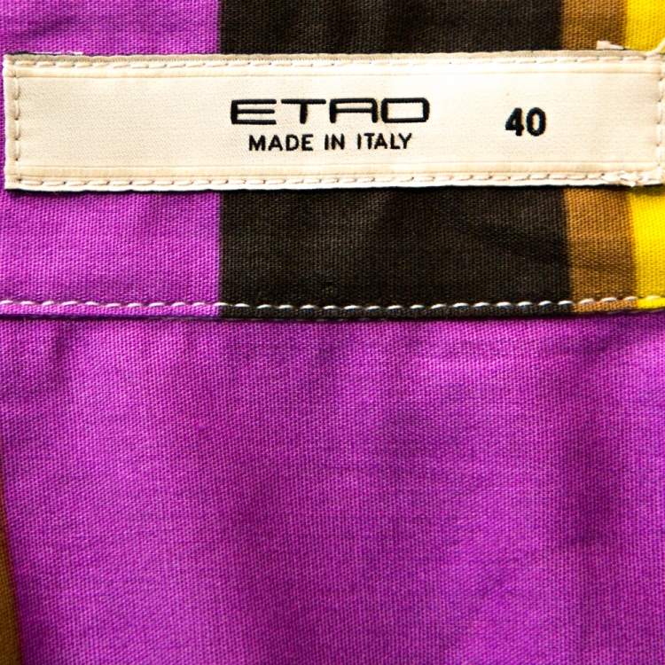 Pre Owned Etro Multicolor Printed Stretch Cotton Shirt S