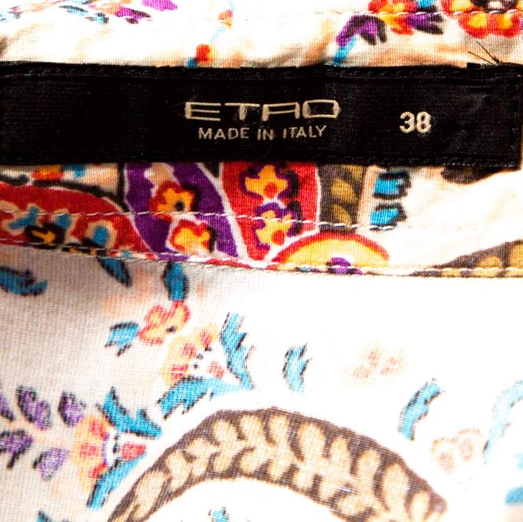 مملوكة مسبقًا Etro Multicolor Paisley Print Stretch Cotton Shirt S
