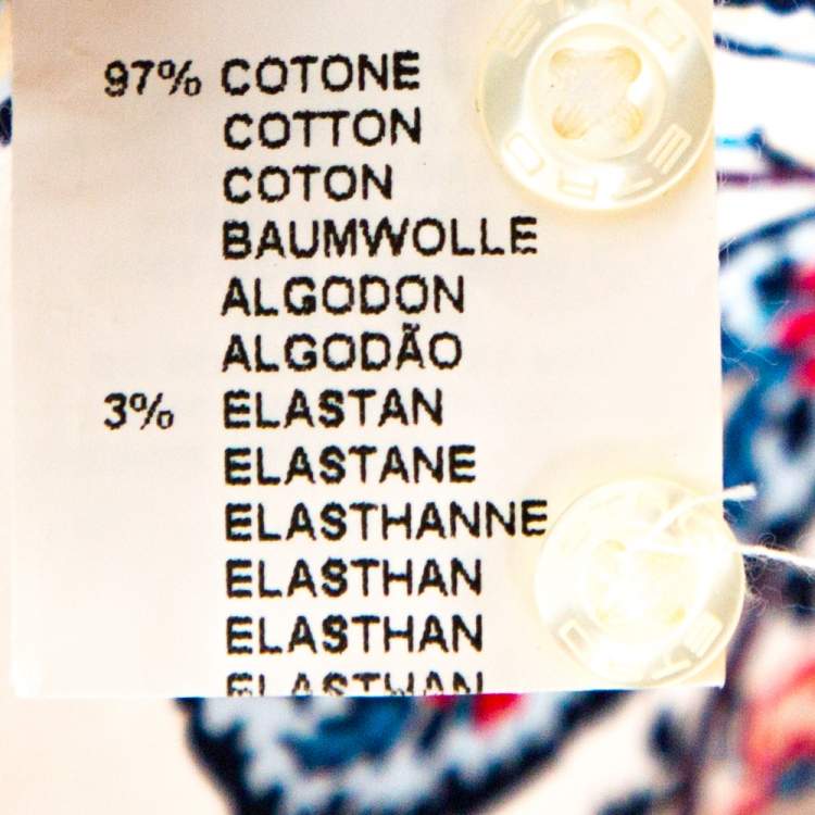 Pre Owned Etro White Floral Paisley Print Stretch Cotton Shirt S