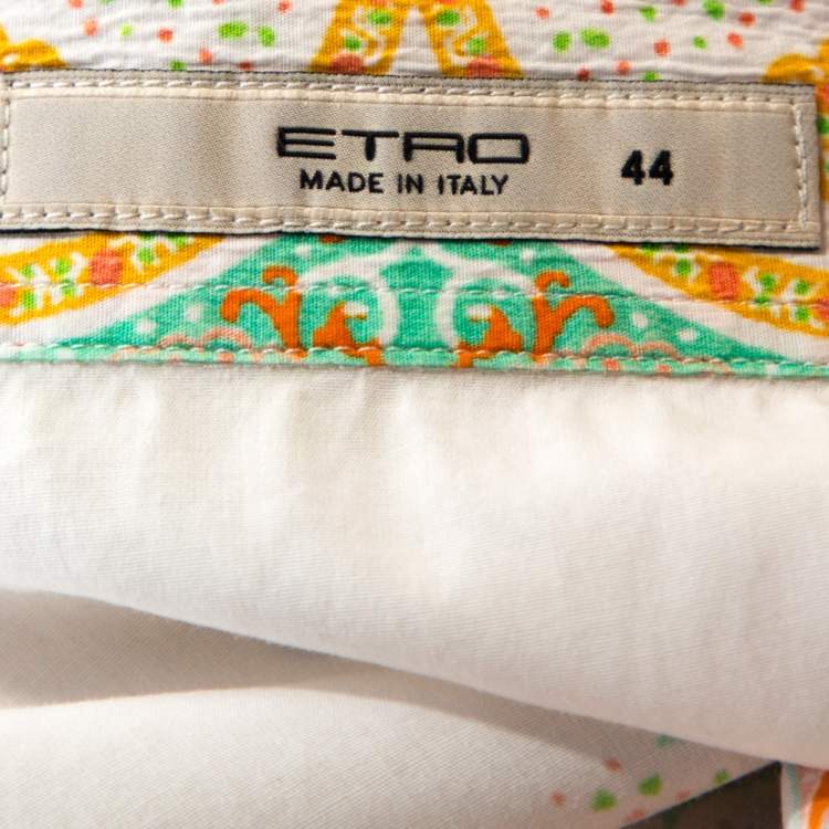 Pre Owned Etro Multicolor Paisley Printed Cotton Button Front Shirt M