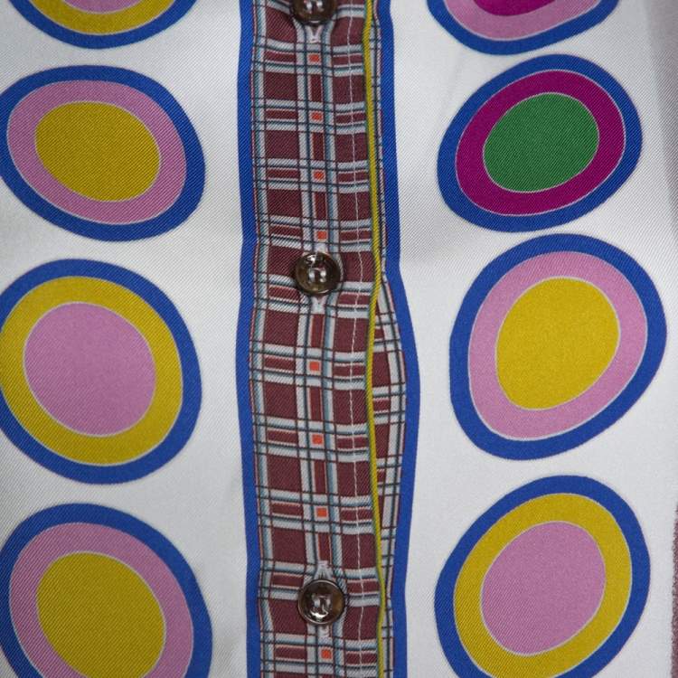 Pre Owned Etro Multicolor Printed Silk Long Sleeve Button Front Shirt S