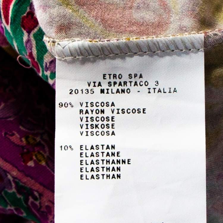 Pre Owned Etro Multicolor Cotton Watercolor Paisley Printed Dress L