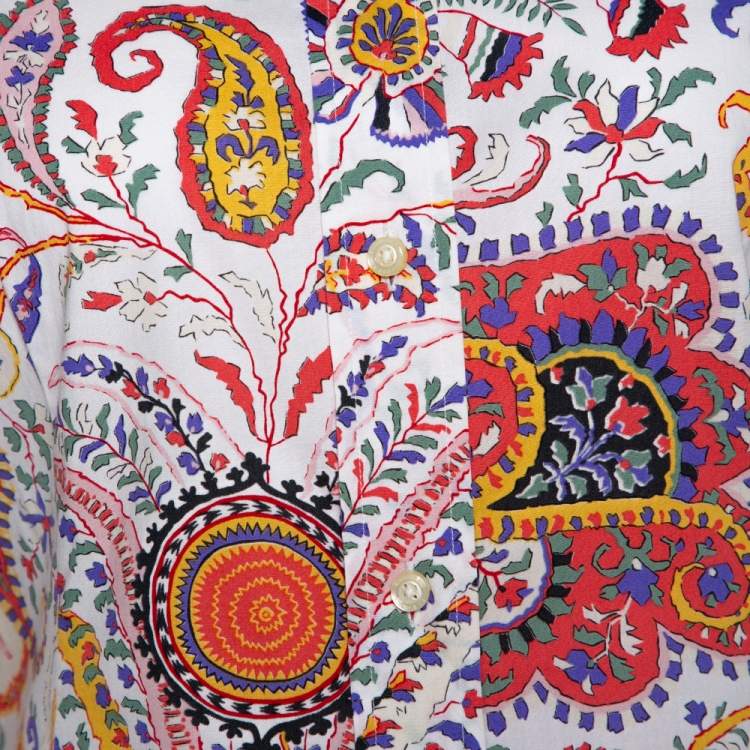 Pre Owned Etro Multicolor Paisley Print Cotton Long Sleeve Shirt L