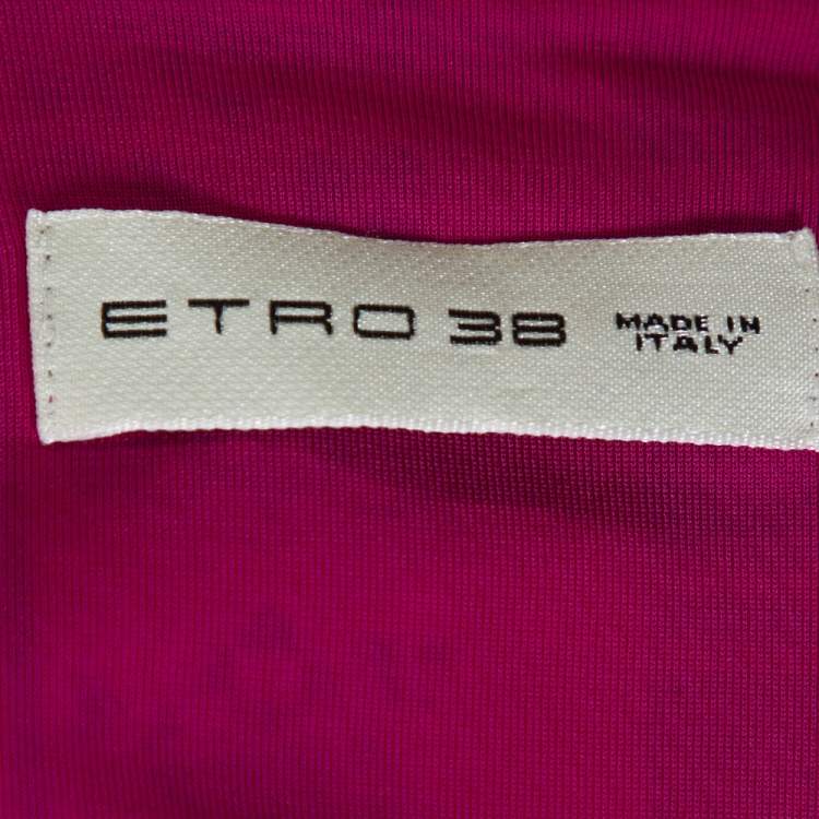 Pre Owned Etro Multicolor Patchwork Print Jersey V-Neck Shift Dress S