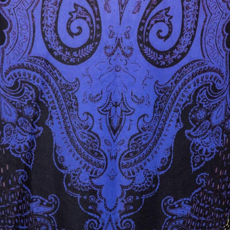Pre Owned Etro Multicolor Paisley Print Stretch Silk Maxi Skirt M